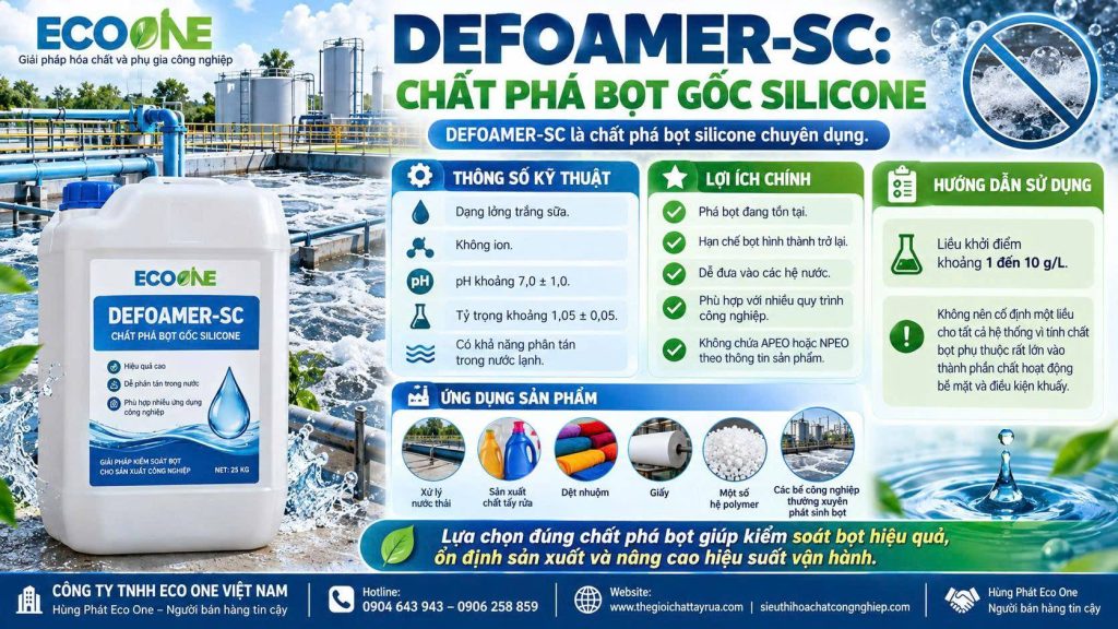 Defoamer Sc Chất Phá Bọt Gốc Silicone