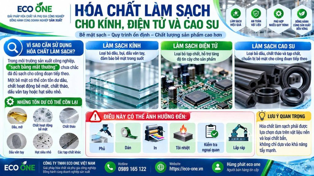 HÓa ChẤt LÀm SẠch Cho KÍnh, ĐiỆn TỬ VÀ Cao Su